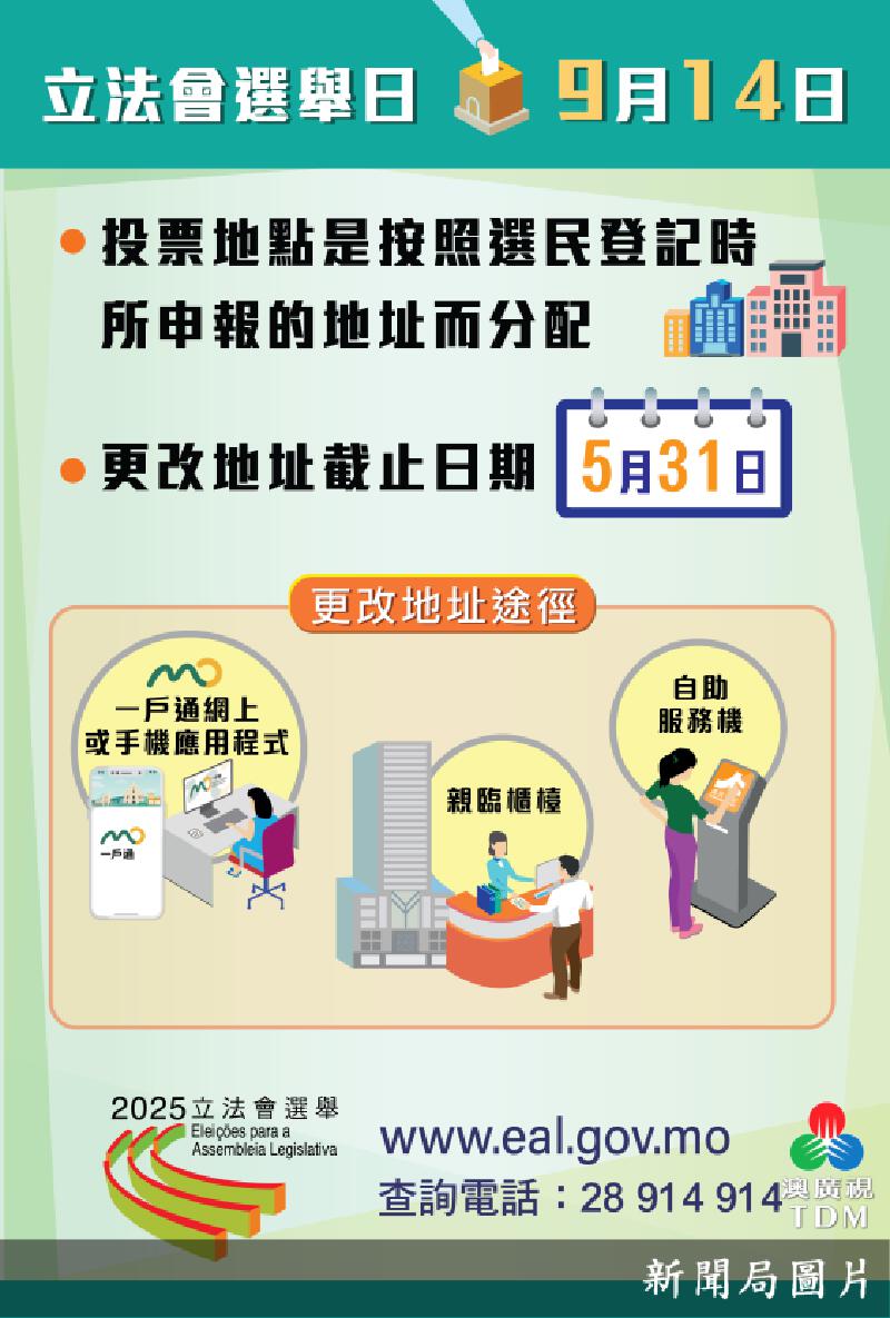 澳廣視新聞｜選管會籲5月31日前更新選民登記地址｜選管會籲5月31日前更新選民登記地址